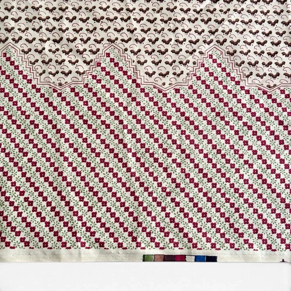 VTG Lauratex Textile Corp 4.3 Yards x 1.64 Yards Polyester Fabric Floral Tan